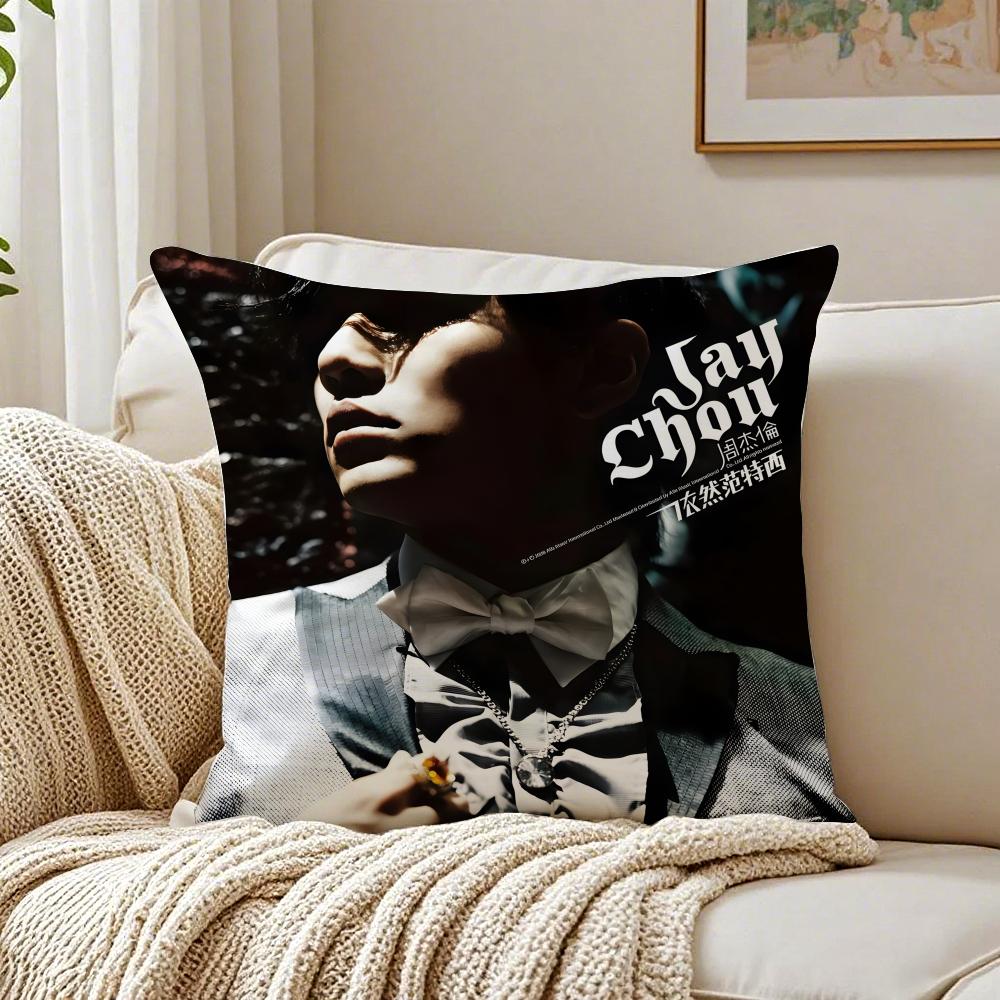 Chinese Pop JJay Chou Album Cover Cushion Cover Linen Pillowcase Soft for Sofa Bed Home Room Decor