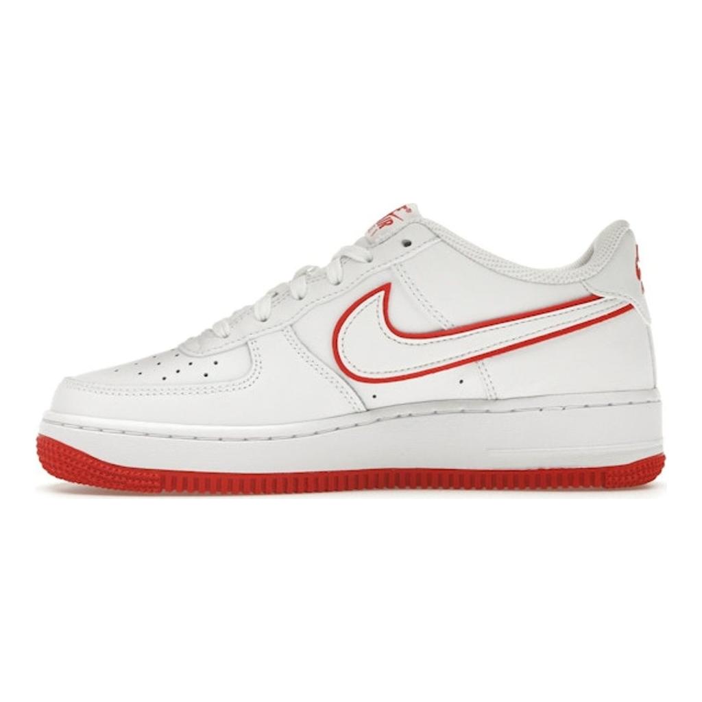 Nike Air Force 1 GS White Picante Red Детские кроссовки Aura Blue-Tint Aluminium DV7762-101