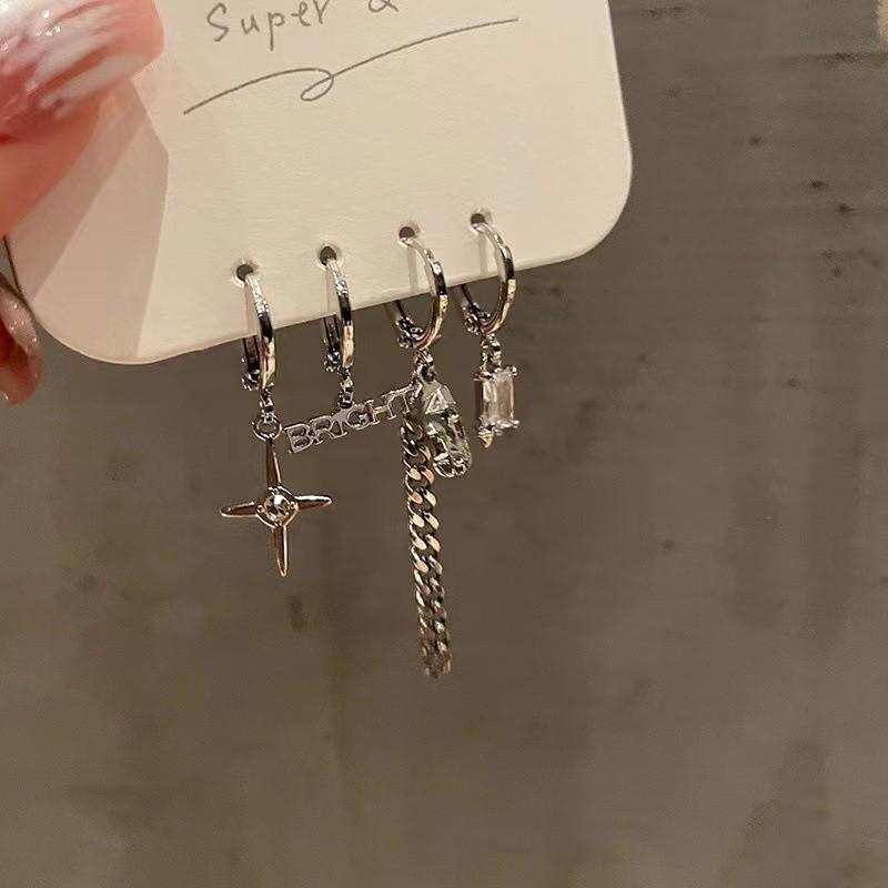 iF ME Корейские серьги-бабочки в форме сердца для женщин, комплект сережек для пирсинга в виде хрустальной звезды, модные аксессуары, ювелирные изделия