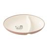 PEANUTS Snoopy Oval Plate With Divider ( CONTENT and HAPPY ) Snoopy Japan NEW