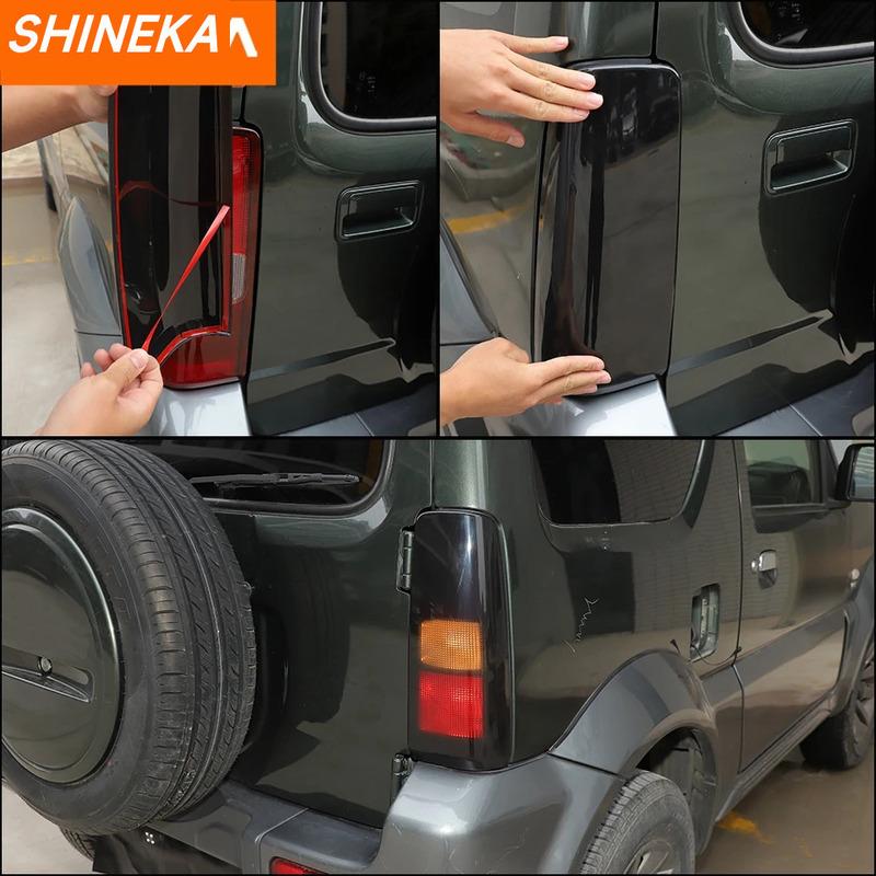 SHINEKA Колпаки на фары для Suzuki Jimny 2007-2017 Автомобильные задние фонари Декоративная накладка на задний противотуманный фонарь Комплект отделки Внешние аксессуары
