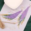 Native Style Beaded Tassel Earrings Bohemian Tiny Beads Jewelry Tassel Drop Earrings  Beach