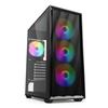 Корпус Sharkoon VK4 Rainbow Mid-Tower для ПК, совместим с материнскими платами ATX, Micro ATX, Mini-ITX, включает 4 вентилятора Rainbow LED 120 мм (SHA-VK4-RAINBOW BK),