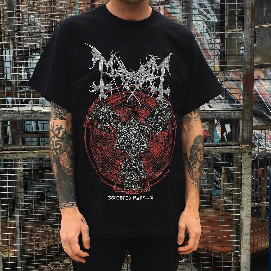 Футболка Black Metal группы Mayhem Мужская Повседневная Хлопковая Футболка Винтажная Мода Круглый вырез Короткий унисекс удобная