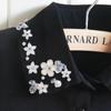 Female Chiffon Flower Beaded Fake Collars for Women Removable False Collar Blouse Detachable Collars
