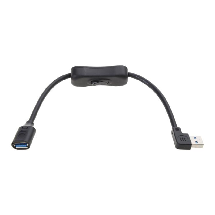 USB 3.0 удлинительный кабель-шнур с выключателями, изгиб под 90 градусов для USB-вентилятора, светодиодной лампы