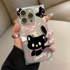 Transparent Square Back Tube Case Casing Protection For iPhone 13 14 Pro Max 15 Plus 12 11 16 ProMax Anti-Oxygen,Funny Cat Pattern