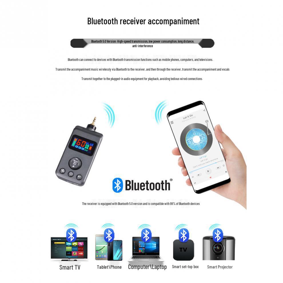 7Recordio M50 Портативный Bluetooth DSP Микрофон с реверберацией для домашнего пения