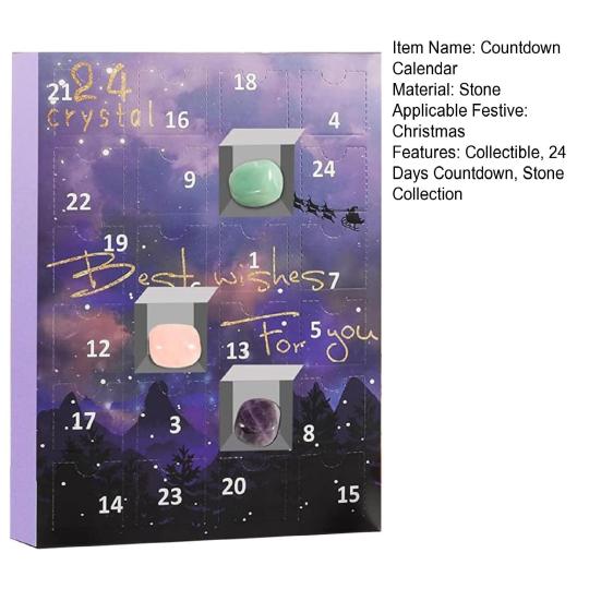 Gemstone Christmas Advent Calendar 24 Days Christmas Stone Countdown Calendar Christmas Countdown Rock