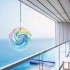 Colorful Metal Mandala Wind Chime Rotating Spiral Garden Art Outdoor Indoor Decor Easy To Install Vibrant Swirling Patterns Blue Green Yellow