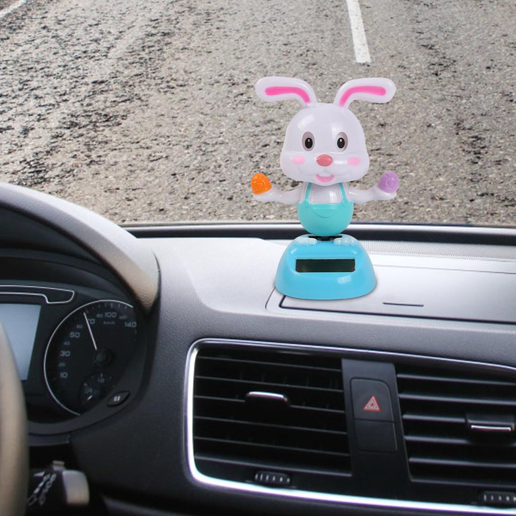 Solar Dancing Figures Car Toy Cute Rabbit Solar Powered Dancing Toys Bobblehead Dashboard Car Interior Accessories Gift For