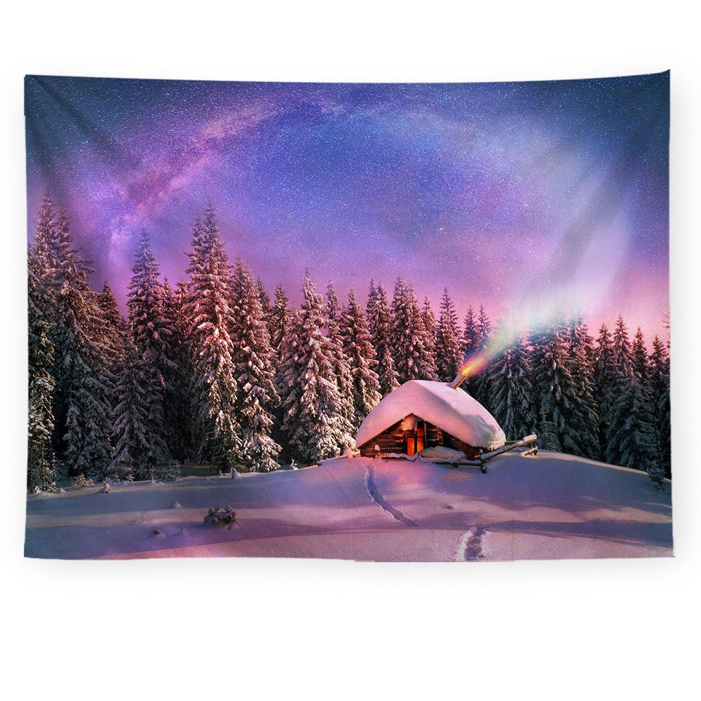 Рождественский лес снежная сцена гобелен дерево настенное украшение гостиная спальня общежитие домашнее украшение