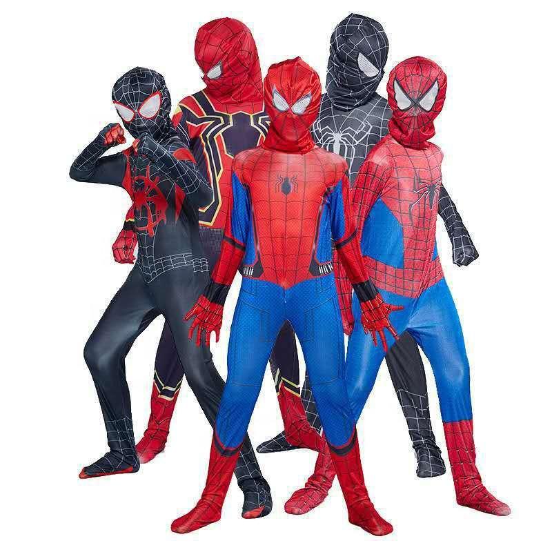 Halloween Spider-Man Costume for Boys, Avengers Cosplay Bodysuit, Superhero Role Play Outfit