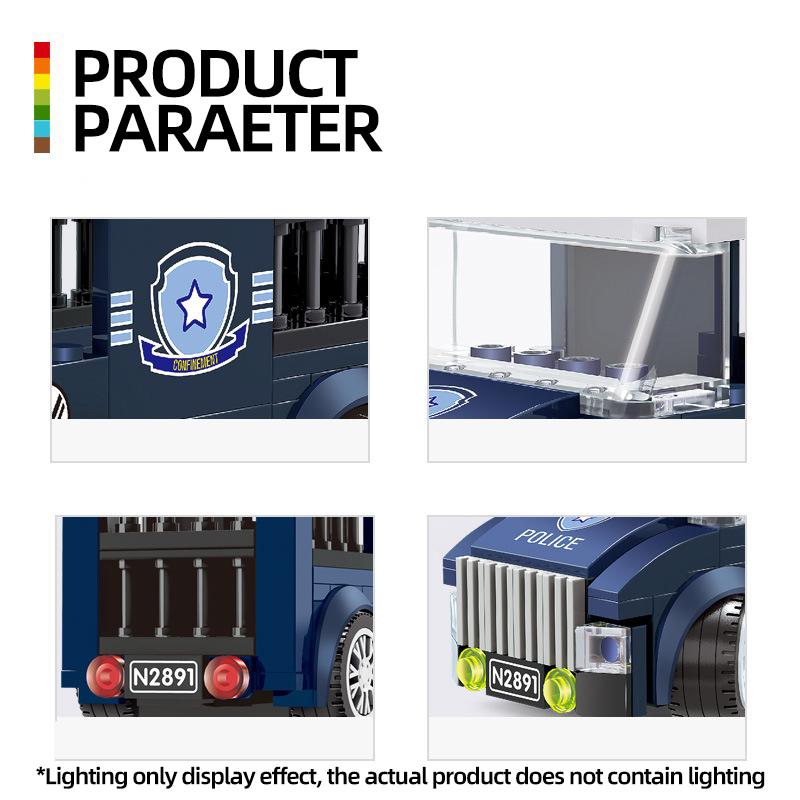 WANGE Sport Vehicles Police Prison Vehicle Speed Champions Building Block City Technique Car Model Car Toy Children's Gift No.2891