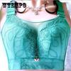 Underwear Female Thin Section Fat Girl Anti-sagging Push Ups No Steel Ring Large Size Lace Big Breasts Show Small Bra  C D E Cup