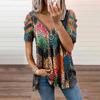 Summer Ladies T-Shirt V-Neck Short Sleeve Cold Shoulder Leopard Print Zipper Loose Casual Sexy Clothes Blouse Tops for Women