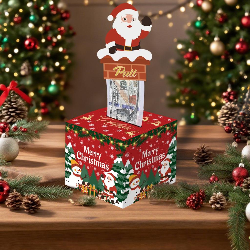 Рождественская копилка Украшения «С Рождеством» для дома 2026 Navidad Санта-Клаус Ящик для вытягивания денег Рождественское украшение Новогодний подарок 2026