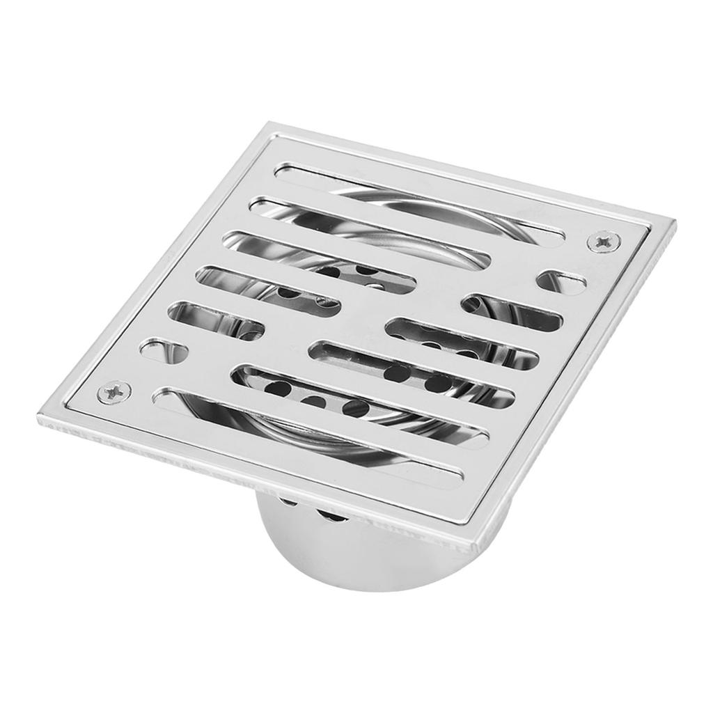 Stainless Steel Square AntiOdor Bathroom Floor Drain Waste Gate Shower Drainer Large Caliber