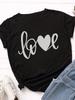 Футболка с принтом Big Love Letter, женская, с коротким рукавом, с круглым вырезом, свободная, летняя, женская, повседневная, футболка, топы, Camisetas Mujer