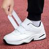Мужские регулируемые кожаные кроссовки на липучках Повседневная спортивная обувь Белые кроссовки Masculino Zapatillas Deportivas Tenis