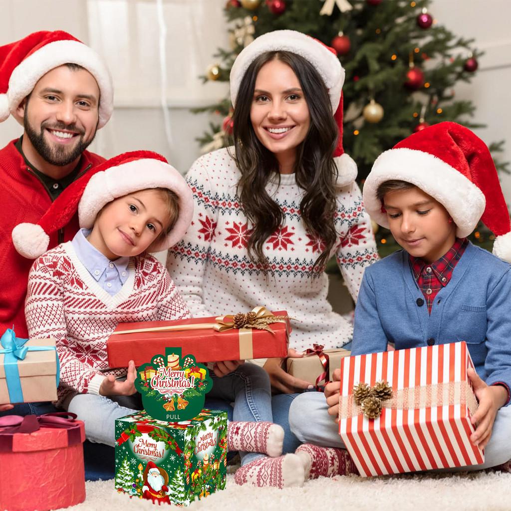 Green Christmas Theme Pattern Paper Gift Box Festival Decoration Prop Atmosphere