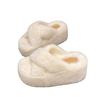 Ultra-light Material 8CM Thick-bottomed Cross-haired Slippers Women's Outer Wear 2024 Autumn and Winter New Korean Version Versatile One-word Drag