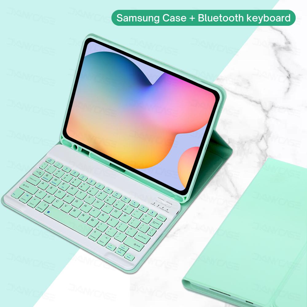 Кожаный чехол с Bluetooth-клавиатурой для Samsung Galaxy Tab A8 10,5 S6 Lite 10,4 S7 S8 S9 11in S7 Plus S7 FE S8 S9 Plus 12,4, чехол для планшета