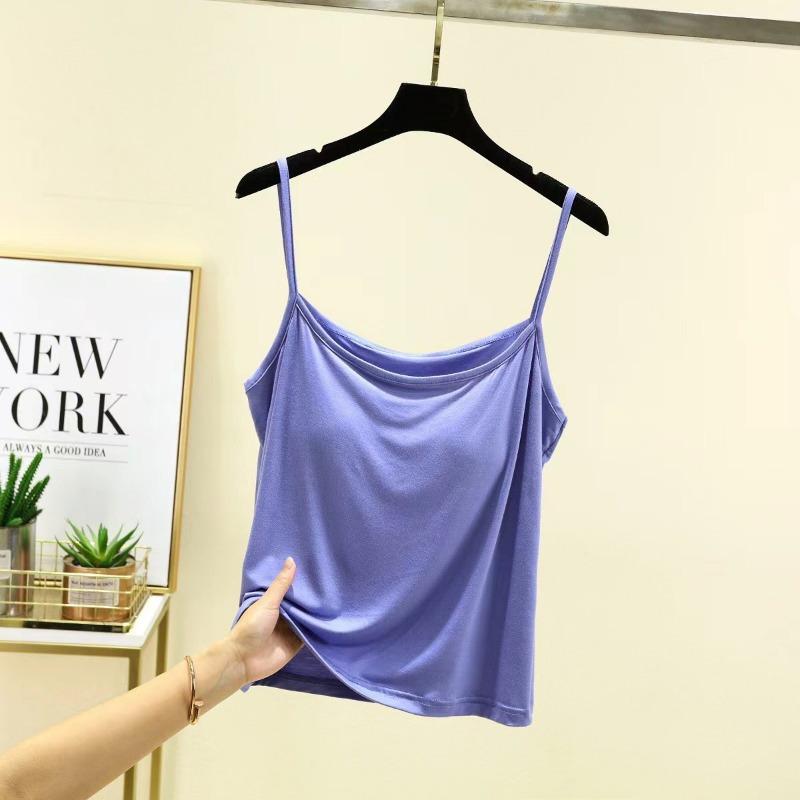 Модальные топы на бретелях-спагетти, базовый танк-топ без рукавов, однотонная женская летняя майка, подходящая ко всему