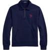 Polo Logo Embroidered Half-Zip Long Sleeve Polo Sweatshirt Men Sweatshirt Blue 100051467