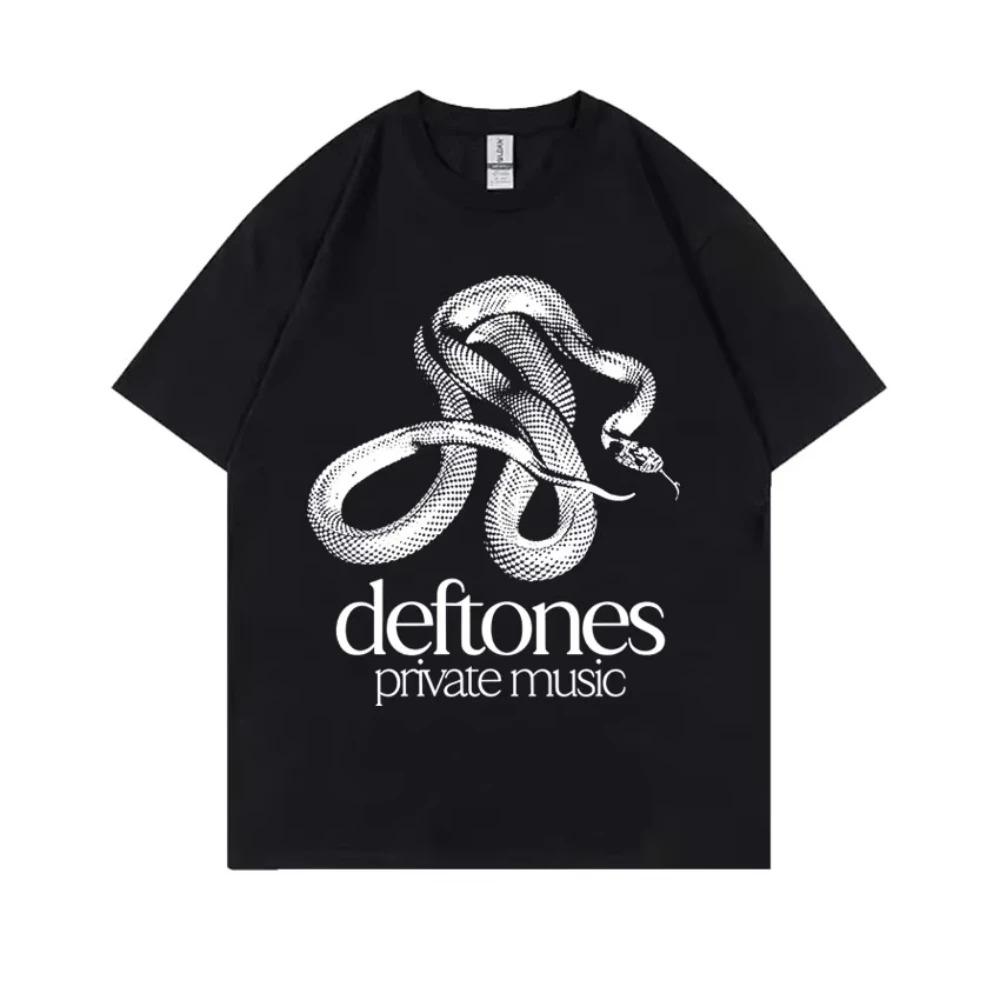 2026 Ограниченная Альтернативная Метал-Рок Группа Deftones Личные Музыкальные Змеиные Графические Футболки Мужские Женские Винтажная Оверсайз Футболка Уличная Одежда