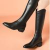 Модная женская обувь 2025 Горячая распродажа Женские ботинки на молнии сзади Модные ботинки с острым носком Современные ботинки Женские Новые Большого размера Однотонные ботфорты