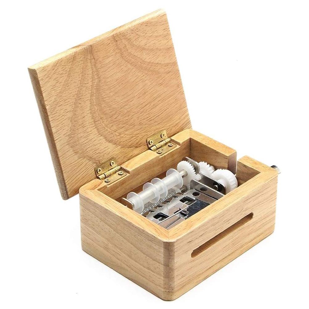15 Tone DIY Hand Cranked Music Box Wooden Box With Hole Puncher And Paper Tapes for Kids Gifts