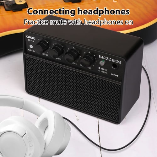 KOKKO 10W Mini Guitar Amplifier, Compact Electric Guitar Amplifier with Mini Portable Guitar Practice Speaker for Everyday Practice and Street Perform