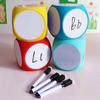 1PC DIY Blank Dice Write On/Wipe Off Dice Portable Cleanable Blank Game Cubes for Classroom Teaching Dry Erase Outside Dice