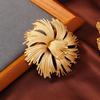 New Court French Style Tassel Corsage Matte Gold Flower Coat Suit Female Vintage Brooch