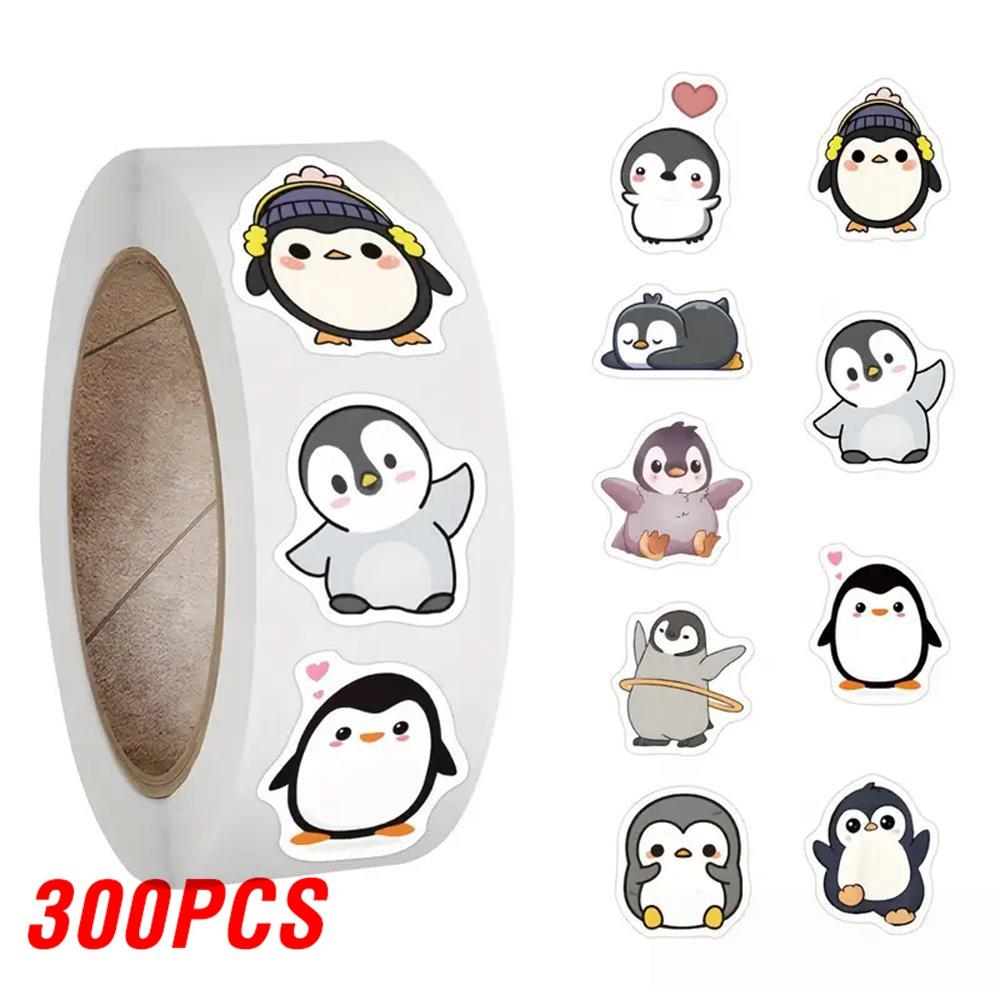 100-500pcs Penguin Animal Stickers Cartoon Removable Notebook Graffiti Sticker Decoration DIY Gift Baking Package Envelope Lable