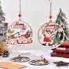 1/4 Piece Christmas Pendant Christmas Decoration Wooden Pendant Hollow Decoration Santa Claus Label Christmas Wooden Pendant