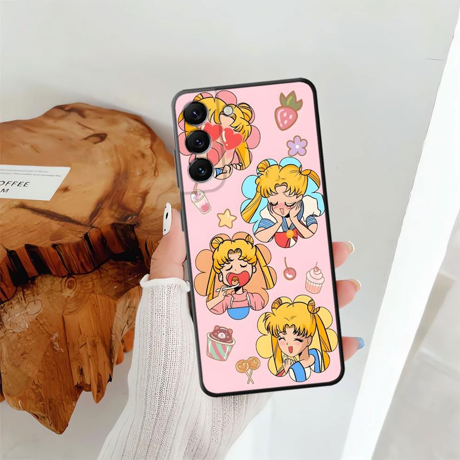 Чехол для Samsung Galaxy A25 A71 A51 A73 A32 A24 A55 A35 A36 A23 A53 A26 A72 A41 A22 A52 Черный Мягкая Накладка на Телефон Сумасшедший Сейлор Мун