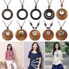 Vintage Leather Lanyard Female Jewelry Necklace Sweater Chain Sweater Necklace Clothing Pendant