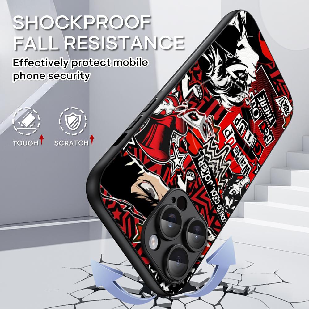 P5 горячий игровой дизайн узор инс Чехол для телефона для iPhone 17 16 15 14 13 12 Plus Pro Max Высококачественный Люксовый Magsafe Овчина