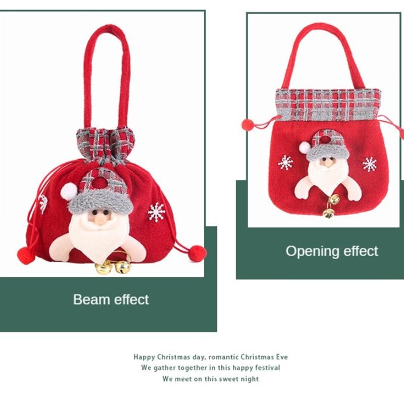 Рождественское украшение, маленький подарок, мягкая плюшевая подарочная сумка, канун Рождества, упаковочная коробка для яблок, сумка-тоут, банка для конфет, сумка для яблока