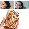 Scalp Massage Hair Brush with Bamboo/Steel Needles Portable Men Women Rectangle Wooden Hair Detangling Styling Comb Hairdressing Tool