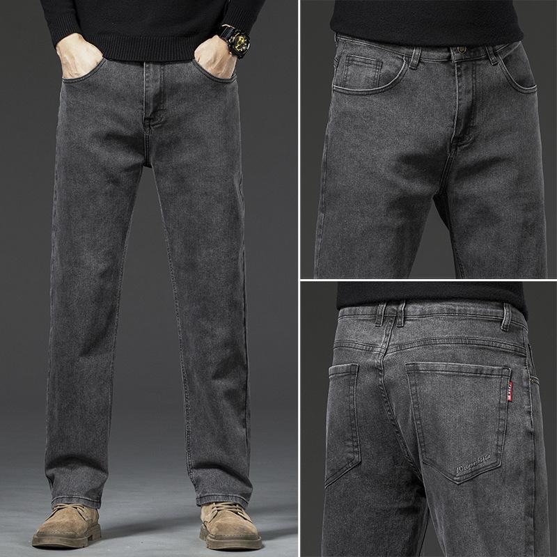 Мужские повседневные прямые джинсы: Высококачественный, эластичный, не мнется и износостойкий с премиальным синьцзянским хлопком