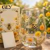 Wine Glass Without Stem Hummingbird Morning Cup, 18oz Floral Garden Tea for Nature Themed Cup Coffee Juice Wine, Hand Painted Art Decor Gift