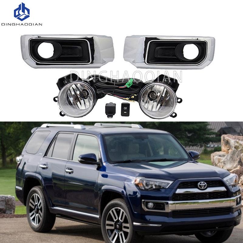 Fog Lights For Toyota 4Runner 4 Runner 2016 2017-2020 Fog Light for Headlight Fog Lamp Cover Grille Bezel Harness Switch Kit