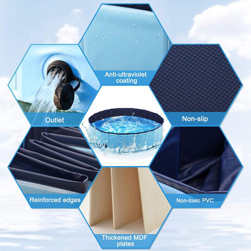 Складной бассейн из ПВХ, ванна для купания, детский бассейн, пруд с водой для кошек и детей летом