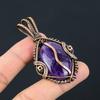 Аметистовый кулон, ювелирное изделие из драгоценного камня, кулон, обернутый медной проволокой 999 пробы, подарок для женщин, кулон ручной работы