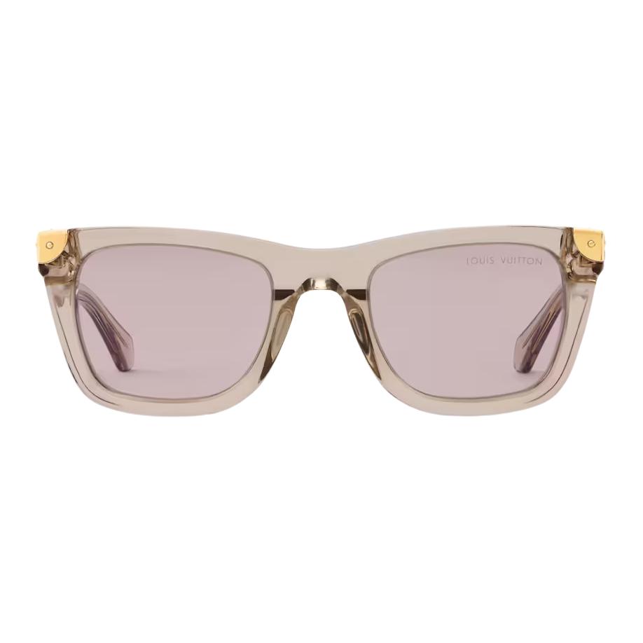 Louis Vuitton Classic Corner Design Acetate Square Sunglasses Men sunglasses Champagne Z3231U