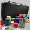 Высококачественный керамический набор фишек для покера Texas Hold'em в профессиональном кейсе K для карточных комнат