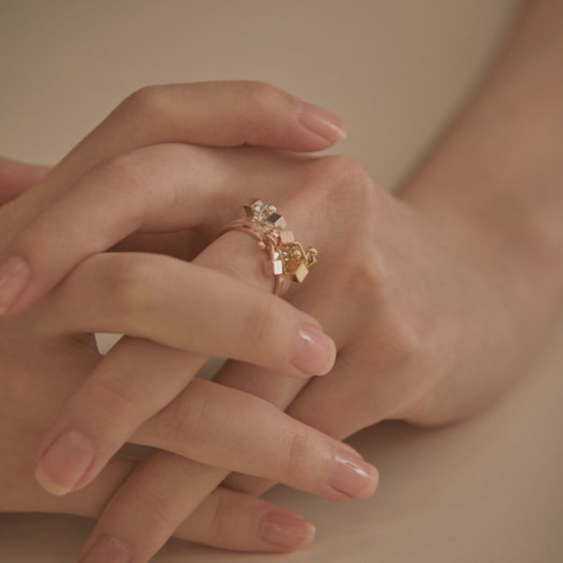 BONAFIDE JEWELRY Кольцо-шар с крестом